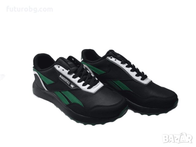 Мъжки водоустоичиви маратонки в черен цвят със зелен акцент, снимка 5 - Маратонки - 38717864