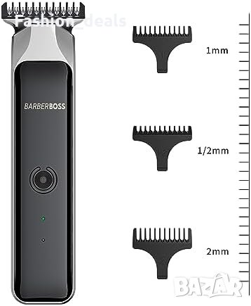 Нов тример BarberBoss Неръждаемо Острие Презареждаща Батерия мъже бръснене, снимка 3 - Електрически самобръсначки - 42553013