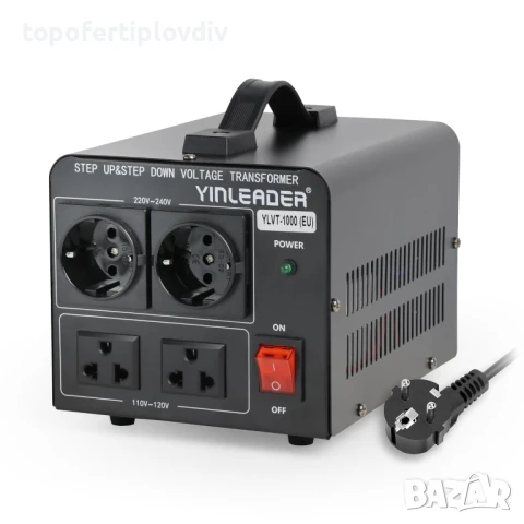 Трансформатор на напрежение, преобразуване от AC 110V,Yinleader VTEU-1000 към AC 220V, снимка 4 - Друга електроника - 51119085
