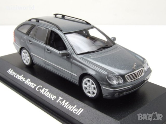 Mercedes C-Klasse T-Modell S203 Kombi 2001 - мащаб 1:43 Maxichamps моделът е нов в PVC дисплей-кейс, снимка 18 - Колекции - 40439228