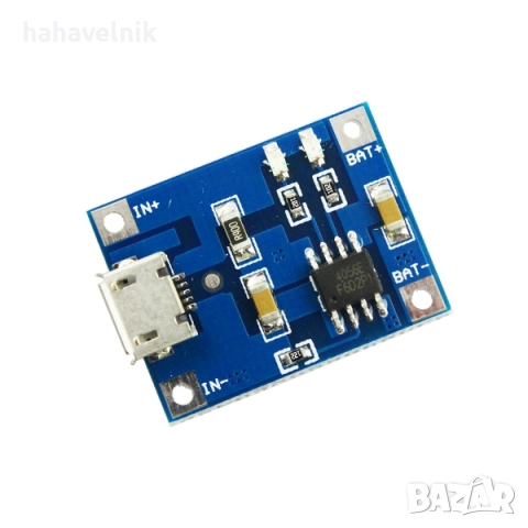 Контролер за зареждане на литиево йонни батерии, зарядно с МИКРО USB  18650, снимка 2 - Друга електроника - 21166234