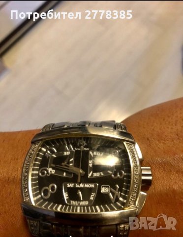 луксозен мъжки часовник на марката TECHNO MASTER е изработен от високоачествена неръждаема стомана с, снимка 1 - Луксозни - 29767889