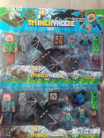 Minecraft Майнкрафт със Змей голям сет пластмасови фигурки за игра и украса на торта играчки, снимка 3 - Фигурки - 34006014