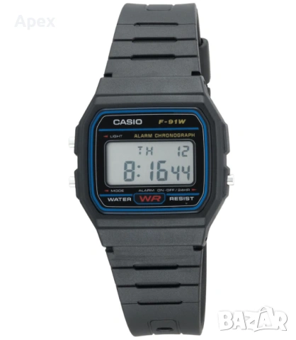 Оригинален Часовник Casio F-91W-1.Ретро Касио F-91W. Класически Модели Q&Q. Часовници Касио и QQ, снимка 2 - Мъжки - 54010948