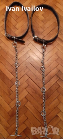 Двойно шит текстилен каишки със синджир за теле крави и коне , снимка 2 - За селскостопански - 53053622