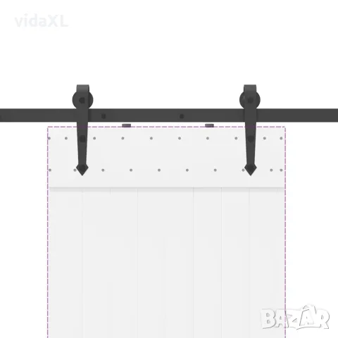 vidaXL Комплект механизъм за плъзгаща врата, 152,5 см, стомана, черен, снимка 8 - Железария - 56147426