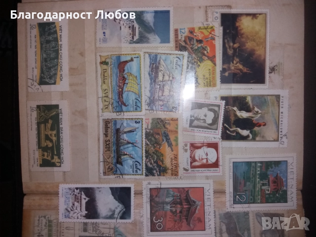 Античен класьор с няколко колекции стари марки, снимка 12 - Филателия - 52427543