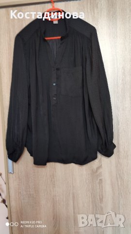Черна риза H&M, снимка 3 - Ризи - 31028099