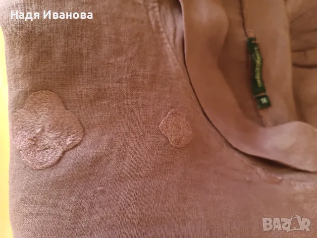 Червена ленена рокля с къс ръкав, снимка 4 - Рокли - 56159964
