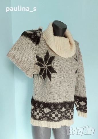 Два броя / Дамски пухкав пуловер с поло яка , снимка 3 - Блузи с дълъг ръкав и пуловери - 52503440