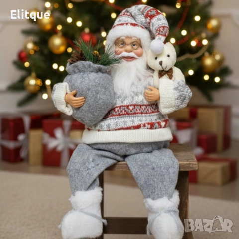 Голям Дядо Коледа с торба и мече - Атмосфера, уют и празничен стил, снимка 6 - Декорация за дома - 52572307