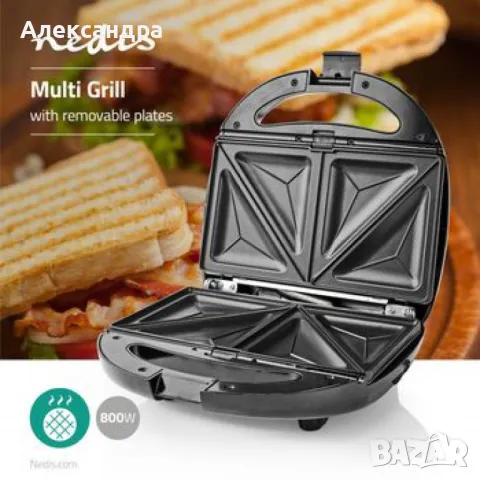 Мултигрил 3 в 1 - Сандвичи, тостер , вафли и грил скара за минути, снимка 7 - Тостери - 49074730