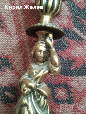 Свещник стар бронзов фигура 31612, снимка 3 - Декорация за дома - 37952257