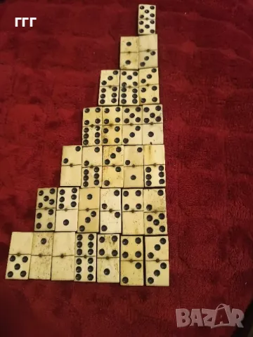 Старо домино от кост и абанос, снимка 3 - Антикварни и старинни предмети - 49143952