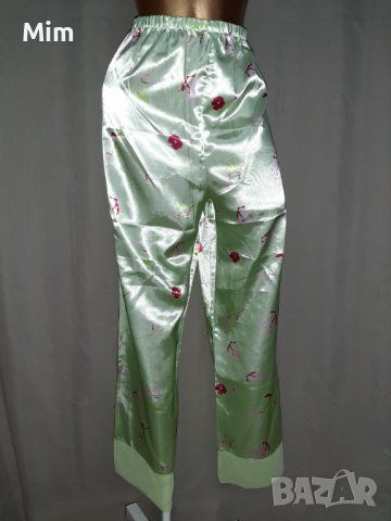 Melissa Broun 42/44 Сатенена зелена пижама / нощница/ горнище и долнище , снимка 9 - Нощници - 38130136