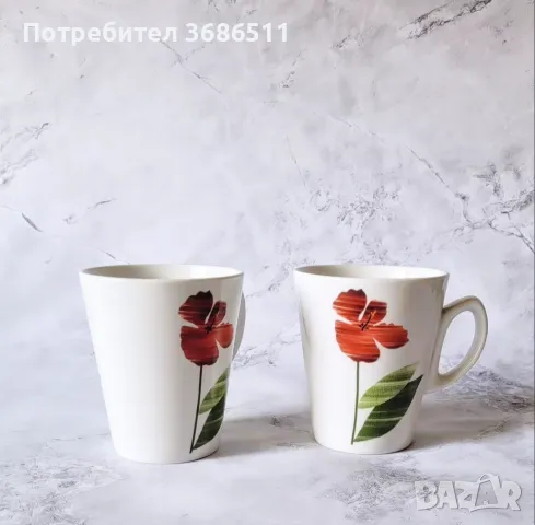 Две керамични чаши за кафе , снимка 2 - Чаши - 47400449