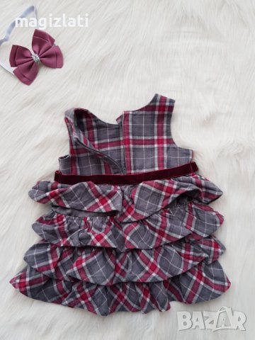 Карирана рокля H&M за бебе 6 месеца, снимка 9 - Бебешки рокли - 38915742