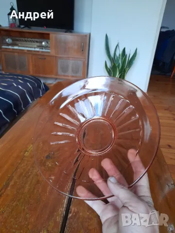 Стара стъклена фруктиера #7, снимка 4 - Други ценни предмети - 49083606