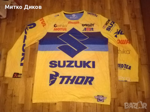 Suzuki akrapovic Thor маркова тениска мотори размер реален ХХЛ