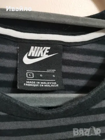 Nike Air Striped Long Sleeve Black/Gray Top T Shirt. , снимка 2 - Блузи - 47434852