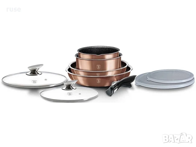 НОВ! Комплект съдове Berlinger Haus – 9 части, индукция, удобна дръжка, снимка 5 - Съдове за готвене - 50983157