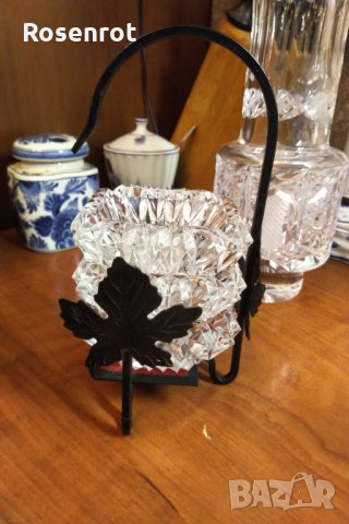 Бохемия кристални мини пепелници стойка ковано желязо , снимка 9 - Сервизи - 30925096