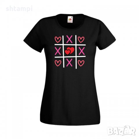 Дамска тениска Свети Валентин Tic Tac Toe Love 2, снимка 4 - Тениски - 35648717