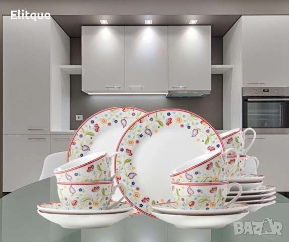 Порцеланов луксозен сервиз,Ritzenhoff & Breker Doppio Shanti 18 части, снимка 4 - Сервизи - 52744274