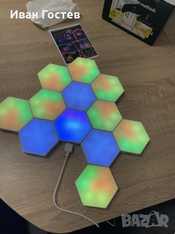 Смарт RGB LED Шестоъгълни Панели за Стена (12 бр.) – Гейминг Осветление / Музикален Ритъм, снимка 6 - Други - 55781388