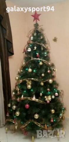 Елха Зелена 210см с Метална Стойка коледна Елха