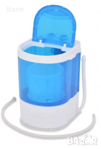 Мини пералня Ayco WMA-32, 121 W, 3 кг дрехи, Центрофуга 2 кг, Таймер, Бял/син, снимка 4 - Перални - 55952812
