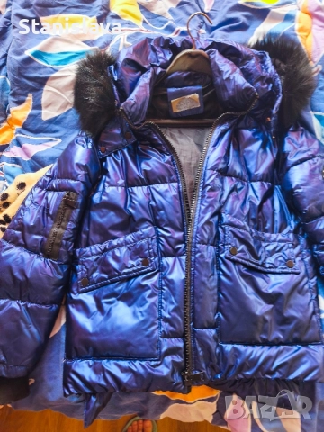 Дамско яке син металик. Зимно яке, снимка 7 - Якета - 52201555