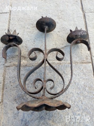 Красиви Стари Свещници Месинг Желязо - РАЗГЛЕДАЙТЕ!, снимка 2 - Антикварни и старинни предмети - 30925480