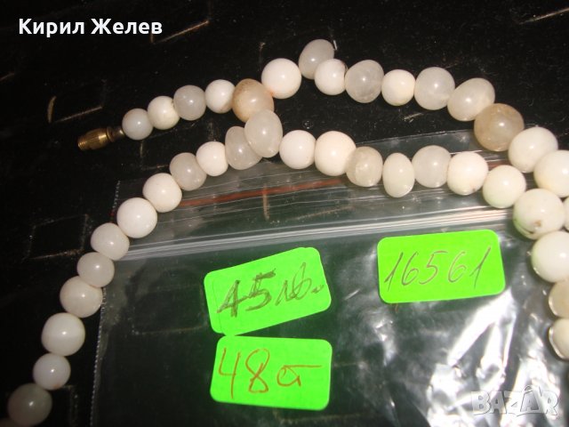 АРТ КОЛИЕ от МЛЕЧЕН БЯЛ КВАРЦ ПОЛУСКЪПОЦЕНЕН КАМЪК РЪЧНО НАНИЗАНО 16561, снимка 7 - Колиета, медальони, синджири - 30691365