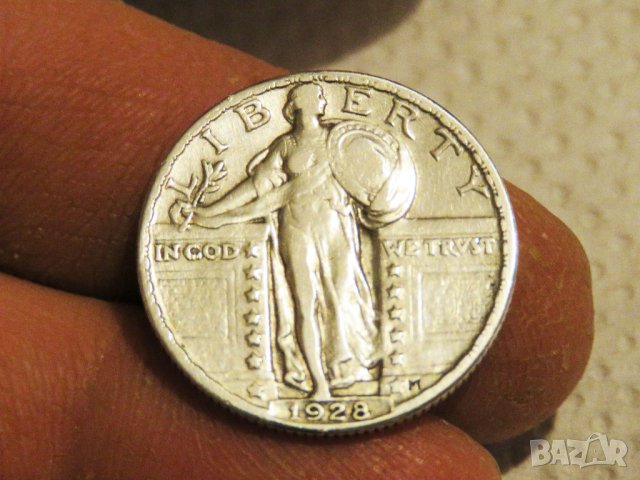 Рядък сребърен американски долар сребърен долар  QUARTER DOLLAR - 1928 г. - за колекционери