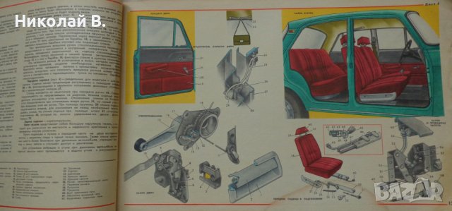 Книга Цветен албум автомобили Москвич 2140/2108 Машиностроение Москва 1981 год на Руски език, снимка 6 - Специализирана литература - 37079835