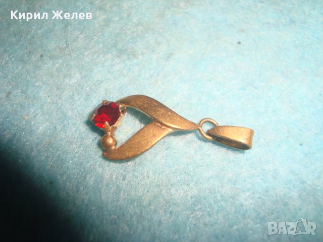 СТАРИННО СКЪПОЦЕННО АРТ ДЕКО БИЖУ БРОНЗ ПОЗЛАТА с ФАСЕТИРАН ГРАНАТ МЕДАЛЬОН ПЕНДАНТ 72101, снимка 11 - Антикварни и старинни предмети - 35653791