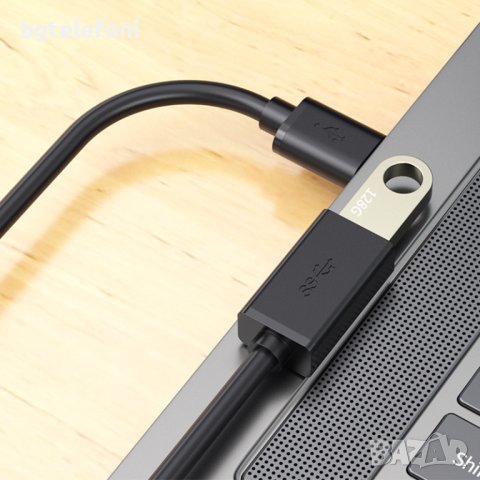 USB 3.0 Удължител, USB А мъжки - USB А женски, черен  2м или 3м, снимка 2 - USB кабели - 40651086