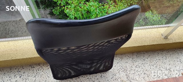 Oблегалка за стол – черна мрежа и еко кожа, снимка 6 - Столове - 42204682