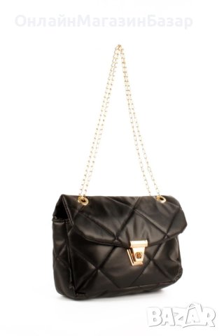 Дамска ватирана мека чанта в стилен дизайн и дръжка тип синджир, снимка 3 - Чанти - 44399073