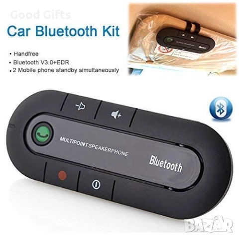 Bluetooth Хендсфри за кола – Multipoint Speakerphone, Безжично устройство за разговори по време на ш, снимка 6 - Аксесоари и консумативи - 52106105