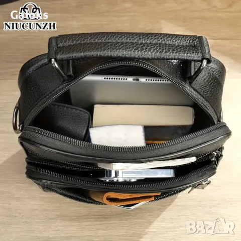 Практична, Класическа Ретро чанта NIUCUNZH* Тъмно кафява естествена кожа!, снимка 8 - Чанти - 50025262