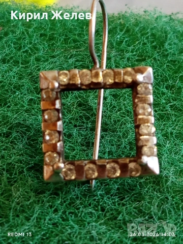 Винтидж сребърна обеца с инкрустирани кристали стил и елегантност 29434, снимка 2 - Обеци - 53984300