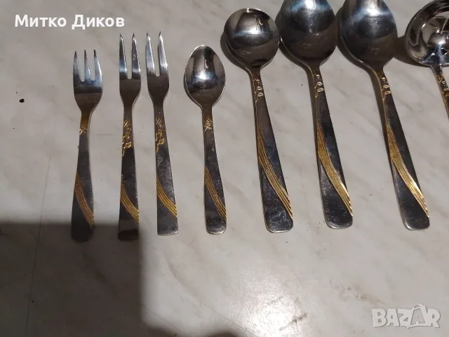 Arian Solingen 18х10 прибори осем броя за хранене нови ни позлатени, снимка 2 - Прибори за хранене, готвене и сервиране - 56180496