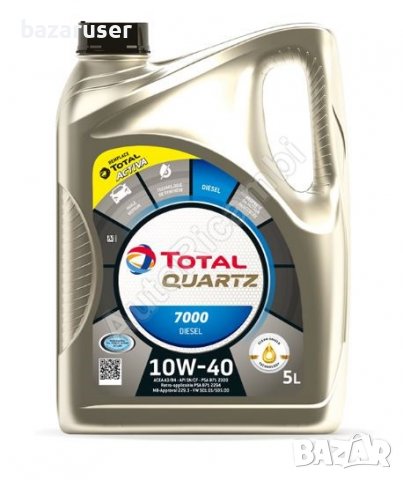 Двигателно масло TOTAL 10W40 Quartz Diesel 7000 5л., снимка 1 - Части - 38216883