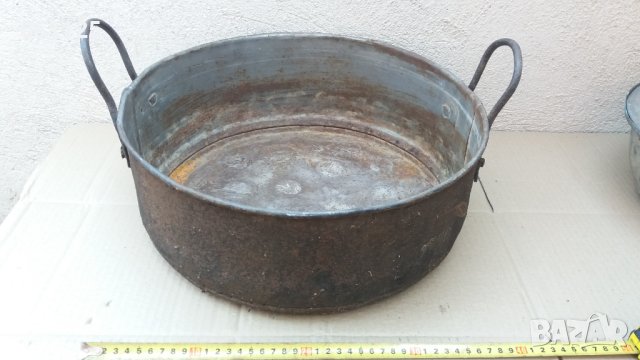 стара метална огромна тава за лютеница и др. , снимка 2 - Антикварни и старинни предмети - 42036849