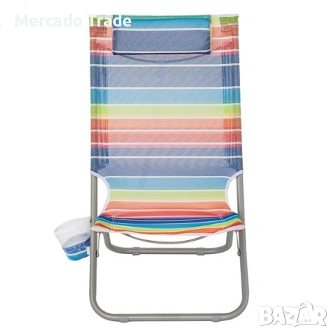 Стол Mercado Trade, Цветен на райета, С възглавница, Сгъваем, снимка 2 - Къмпинг мебели - 54109575