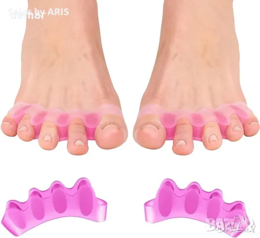 Разделители за пръсти: гел, за корекция, бурсит, розови - 1 чифт