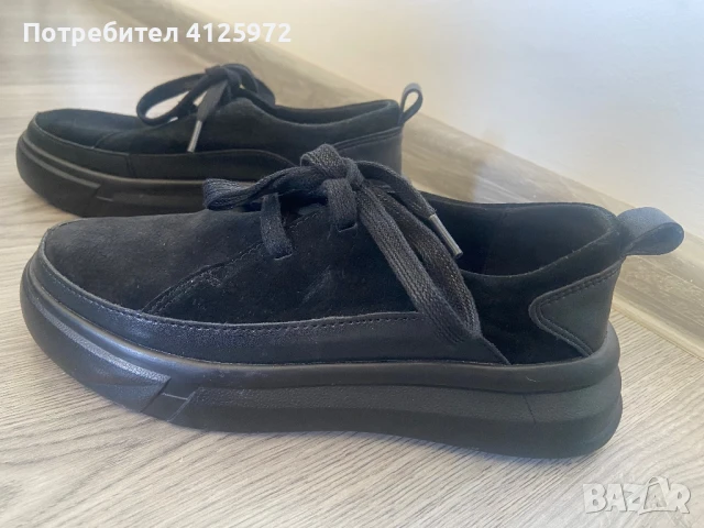Спортно елегантни черни обувки/ маратонки, велур, размер 37,5