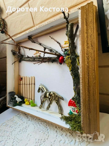 Красива картина с миниатюри , снимка 7 - Антикварни и старинни предмети - 54229551